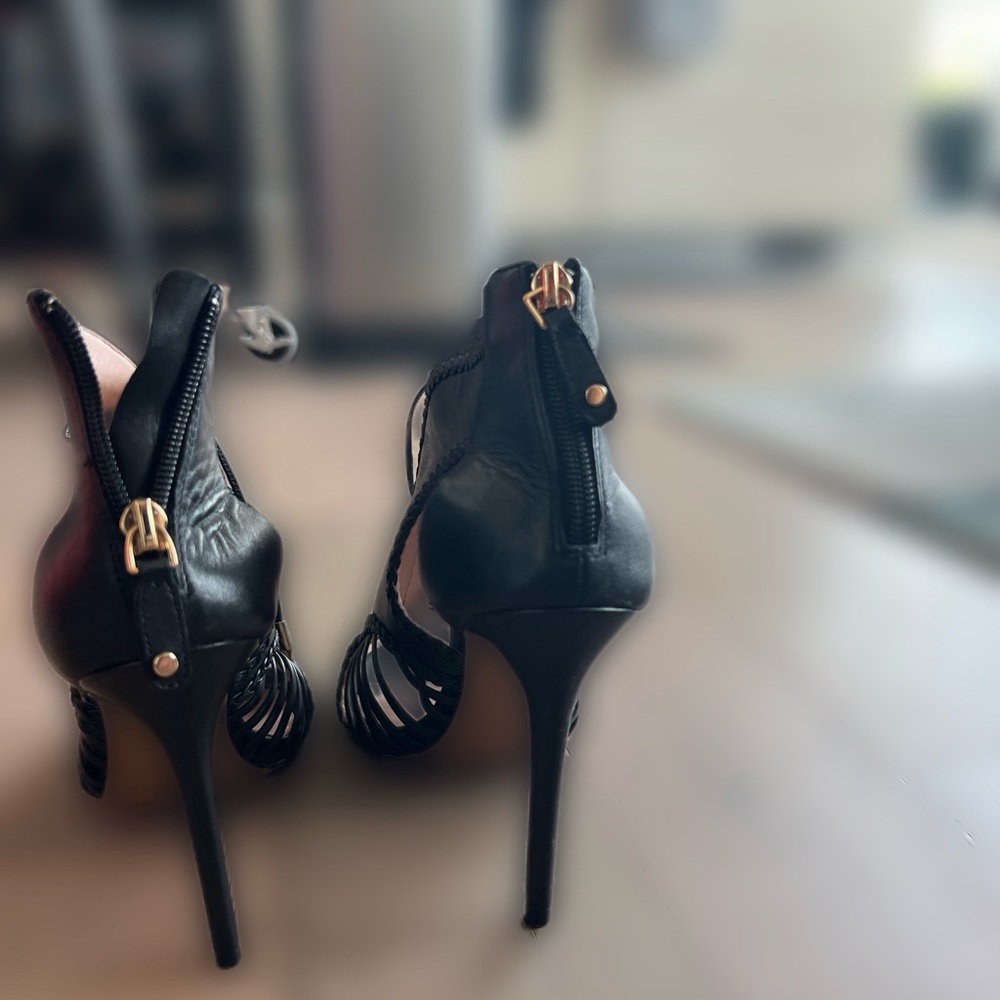 Avec Les Filles Black Strappy Stiletto Heels